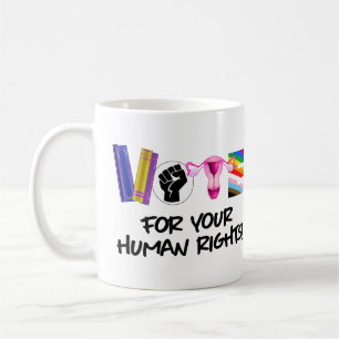 Caneca De Café Votem pelos seus direitos humanos
