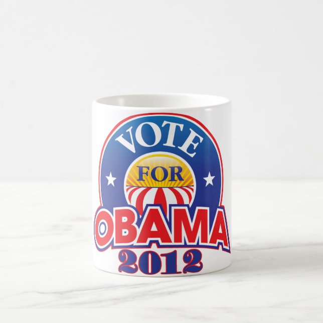 Caneca De Café Voto para Obama 2012 (Centro)
