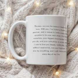 Caneca De Café Votos de Casamento Minimalistas com Nomes Personal