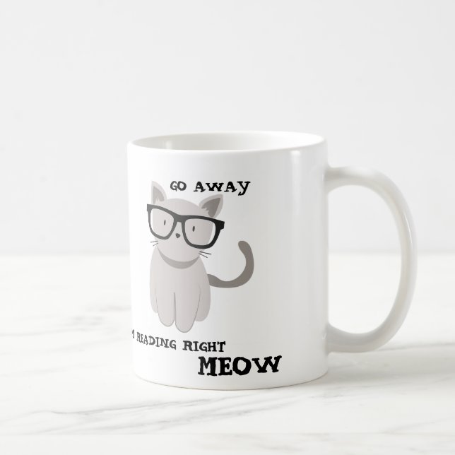 Caneca De Café VOU AFASTADO eu ESTOU LENDO O MEOW DIREITO (Direita)