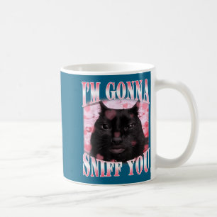 Caneca De Café Vou cheirar meme gráfico engraçado de gato estúpid