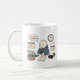 Caneca De Café Vou Fazer Amanhã Piada de Procrastinação Meme