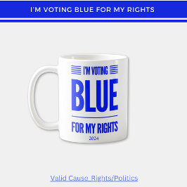 Caneca De Café Vou votar Democrata Azul