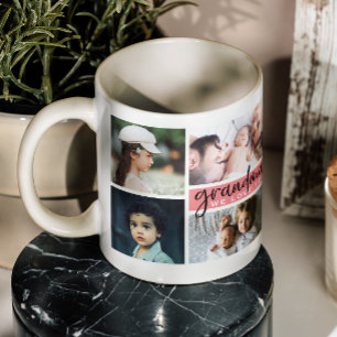 Caneca De Café Vovó, Amo-Te A Colagem Fotográfica