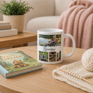 Caneca De Café Vovó Ano de Estabelecimento Elegante Roteiro Branc