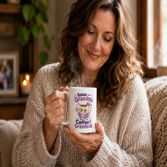 Caneca De Café Vovó Bônus Funciona Com Café E Netos Engraçado (Sweet bonus grandma gift — for the grandma who loves coffee ☕)