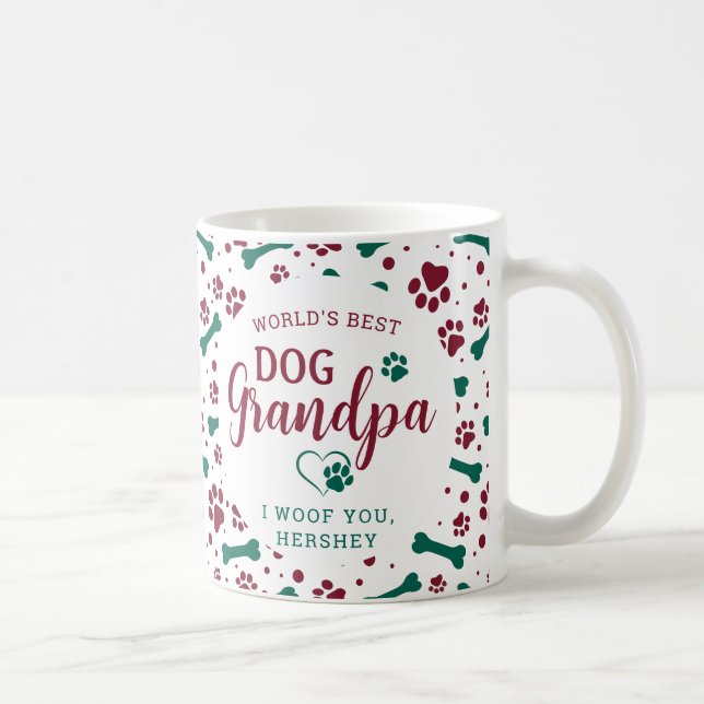Caneca De Café Vovô Cachorro Vovô Personalizado Foto Pet Natal (Direita)