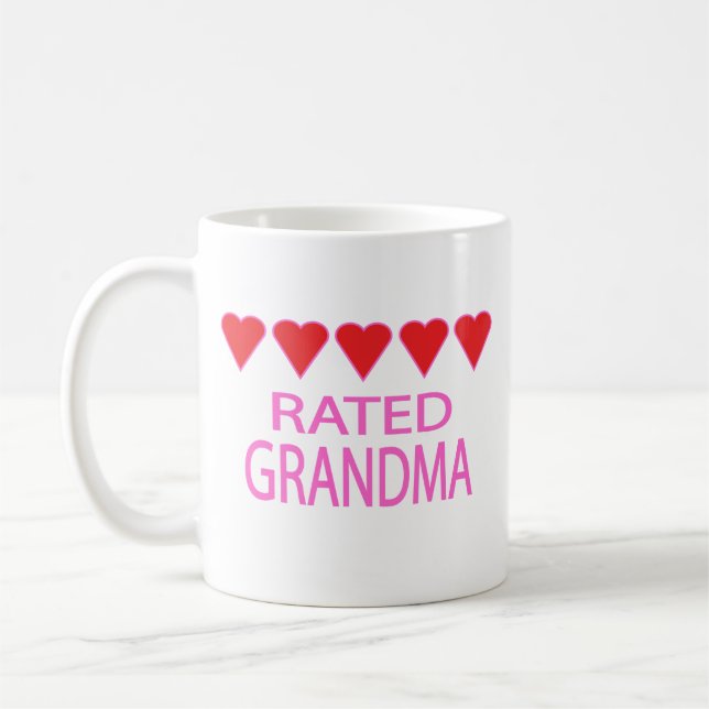 Caneca De Café Vovó Cinco Corações (Esquerda)