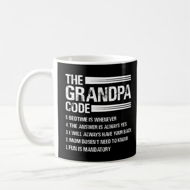 Caneca De Café Vovô Código Engraçado Avô (Esquerda)