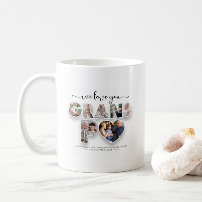 Caneca De Café Vovô Collage Coffee Mug (Com Donut)