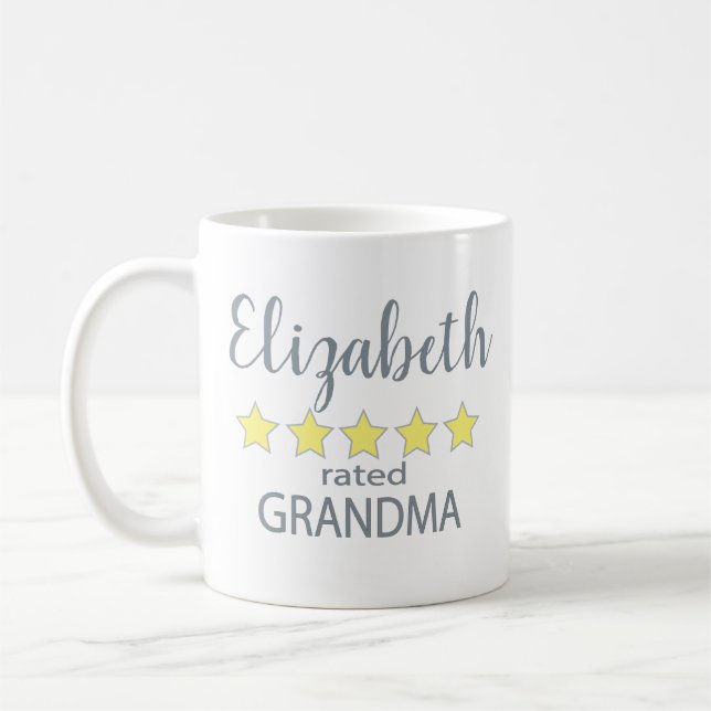 Caneca De Café Vovó com 5 Estrelas de Avaliação (Esquerda)