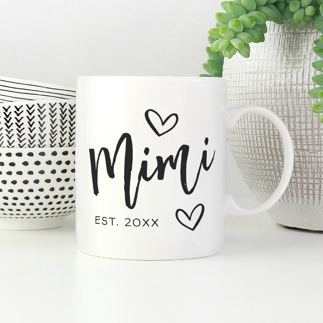 Caneca De Café Vovó criada no ano mimi (Criador carregado)