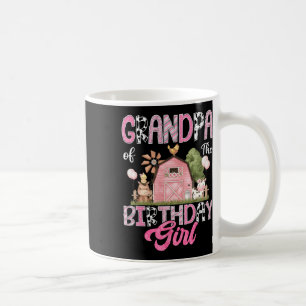 Caneca De Café Vovô Da Garota De Aniversário Fazenda Vaca Rosa 1r
