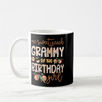 Caneca De Café Vovó da Menina de Aniversário Um Doce Pêssego 1º