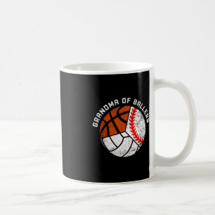 Caneca De Café Vovó De Balas Diversão De Baseball Basketb