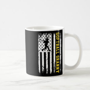 Caneca De Café Vovó de Softbol Bandeira Americana Vintage EUA
