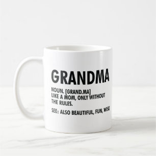 Caneca De Café Vovó Definição Engraçada Vovó Apreciação