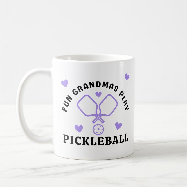 Caneca De Café Vovô Divertido Joga Pickleball Com Nome (Esquerda)