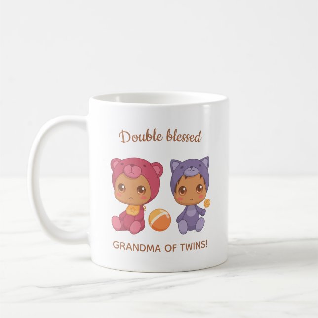 Caneca De Café Vovó do Twins Bear Bear Bear (Esquerda)
