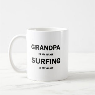 Caneca De Café Vovô é meu nome surfar é minha camisa de jogo