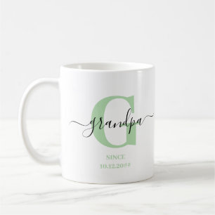 Caneca De Café Vovô Elegante Script Monograma