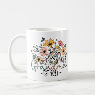 Caneca De Café Vovó Est 2025 Floral Nova Vovó 2025