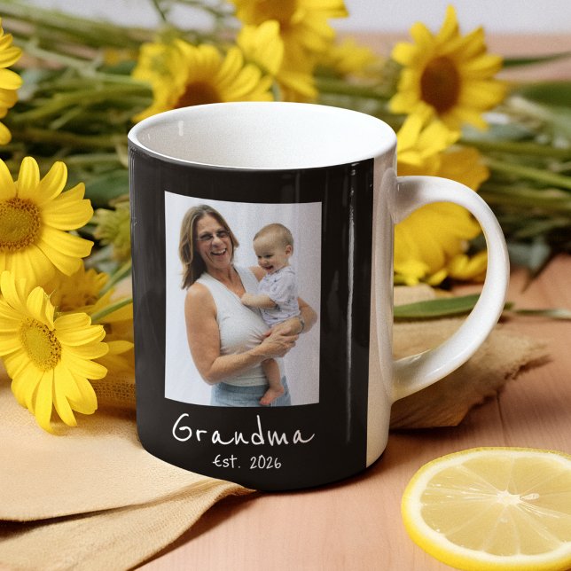 Caneca De Café Vovó Est. Roteiro branco 3 foto (Criador carregado)