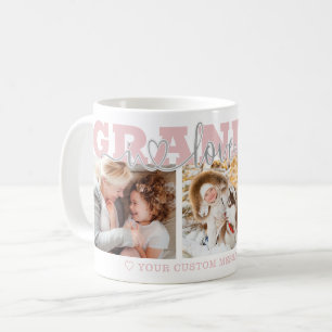 Caneca De Café VOVÓ Eu Te Amo 3 Fotos Rosa Cinza