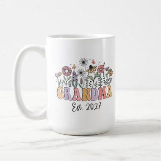 Caneca De Café Vovó Flor Silvestre Est 2027 Revelação