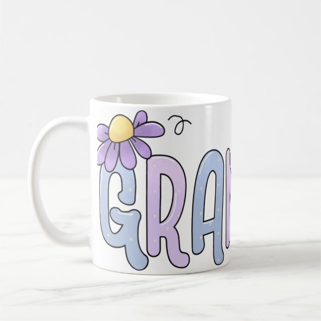 Caneca De Café Vovó Floral (Esquerda)