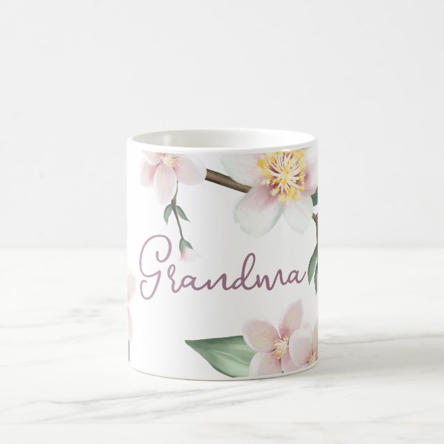 Caneca De Café Vovó Flores de Maçã em Aquarela (Centro)