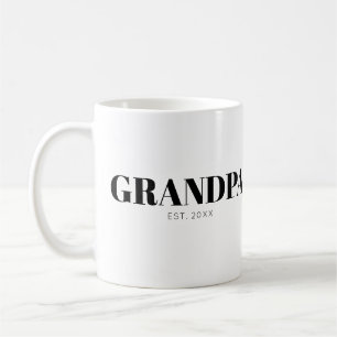 Caneca De Café Vovô Fundado Ano Texto Simples Mínimo