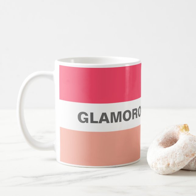 Caneca De Café Vovó Glamorosa Na moda moderna rosa (Com Donut)
