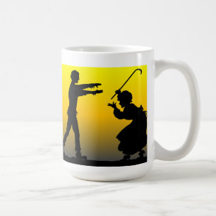 Caneca De Café Vovó luta um zumbi