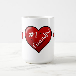 Caneca De Café Vovô Mug/#1 com corações