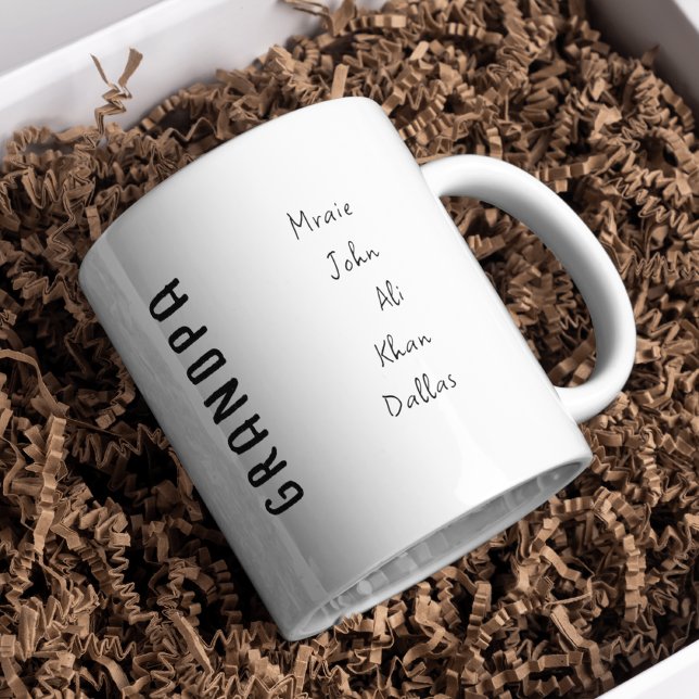 Caneca De Café Vovô Mug personalizado com nomes de Netos (Criador carregado)