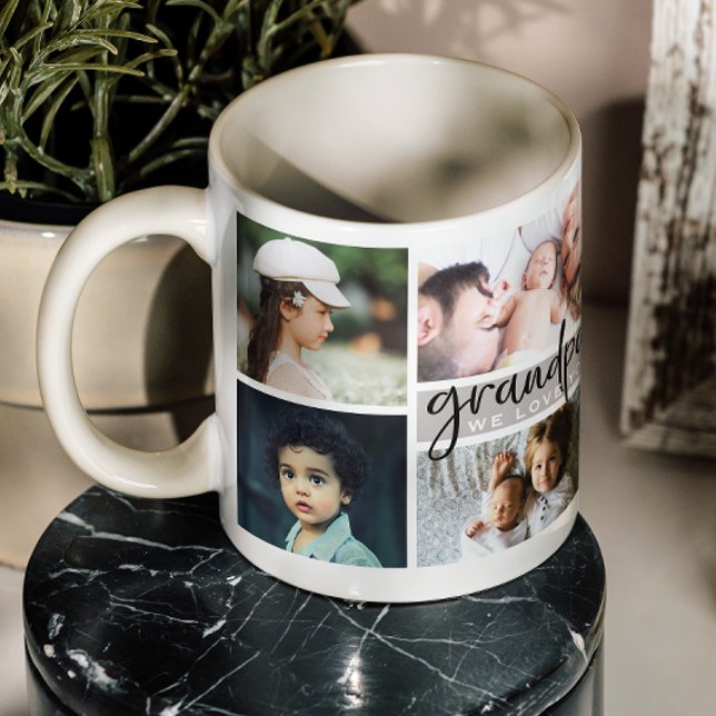 Caneca De Café Vovô, Nós Te Amo Colagem Fotográfica (Criador carregado)
