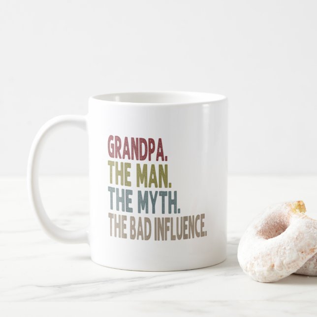 Caneca De Café Vovô, o homem, o mito, a lenda (Com Donut)