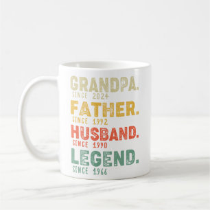 Caneca De Café Vovô Padre Husband do Ano Personalizado Legenda