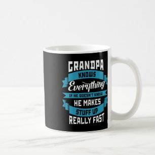 Caneca De Café Vovô sabe tudo de graça pai &#; no dia