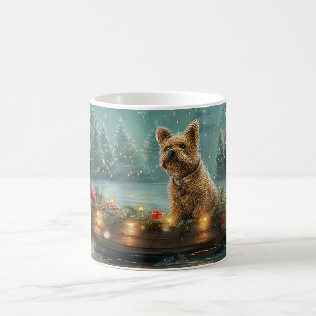 Caneca De Café Voyage festiva do Cairn Terrier Christmas (Centro)