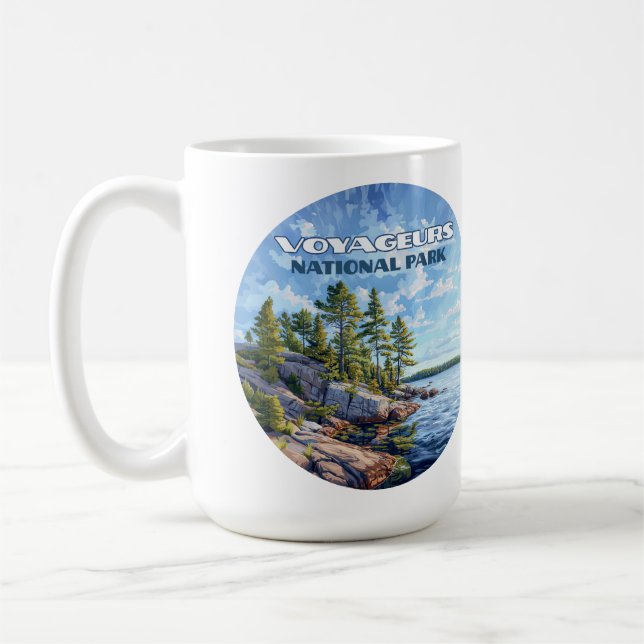 Caneca De Café Voyageurs National Park Rainy Lake Minnesota (Esquerda)