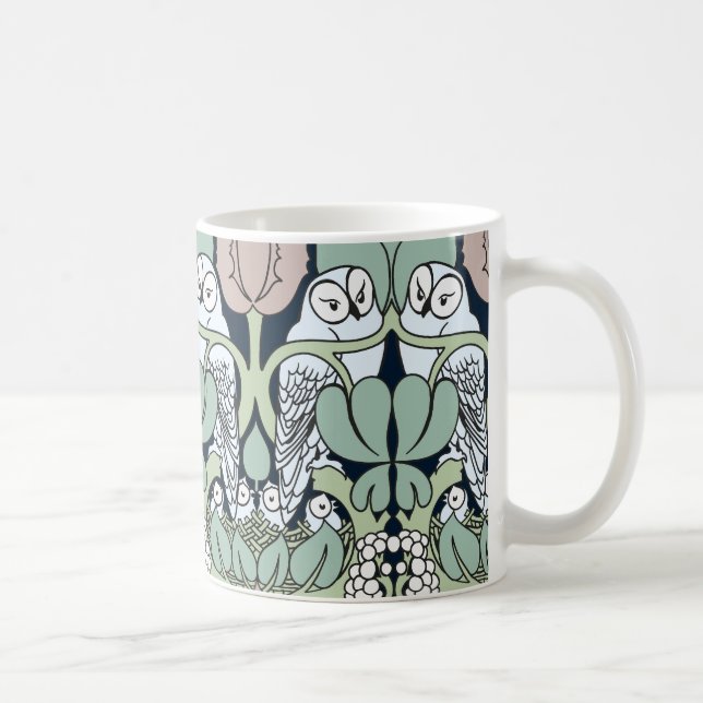 Caneca De Café Voysey Art Nouveau Owl Nest Coffee Mug (Direita)