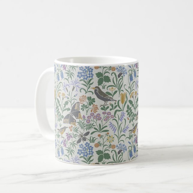 Caneca de café Voysey's Garden 2 (Frente Esquerda)