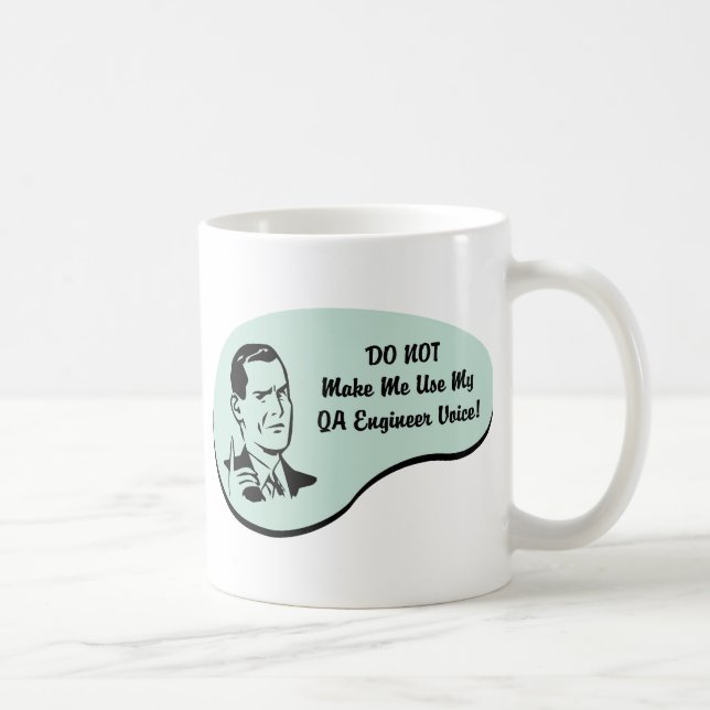 Caneca De Café Voz do engenheiro do QA (Direita)