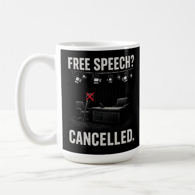 Caneca De Café Voz Livre Cancelada Protesto (Esquerda)
