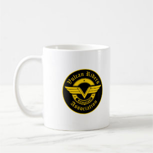Caneca De Café VRA_Logo, texto inglês velho