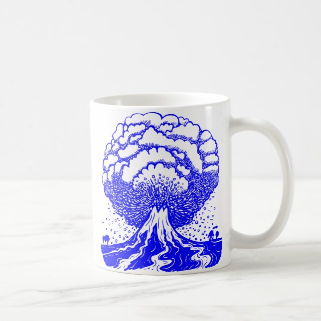 Caneca De Café Vulcão - Azul (Direita)