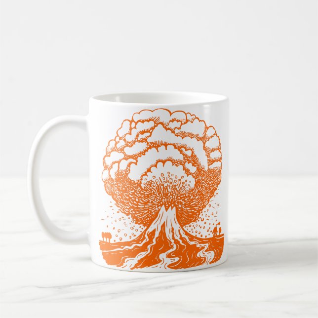 Caneca De Café Vulcão - Laranja (Esquerda)