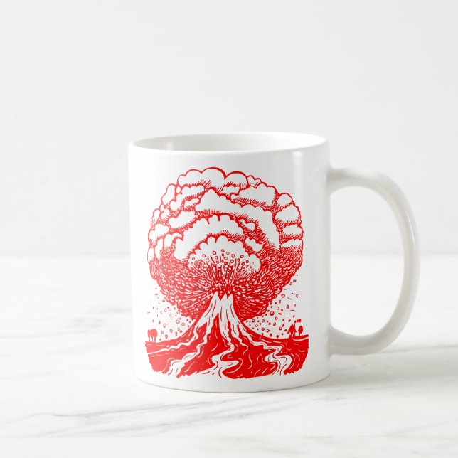 Caneca De Café Vulcão - Vermelho (Direita)